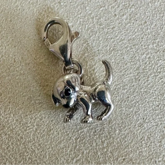 S925 Stamped Puppy Dog Charm | TS Mark | Lobster Clasp | 1.79g - Picture 6 of 11
